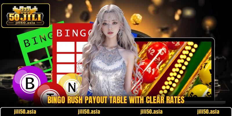 Bingo Rush payout table with clear rates