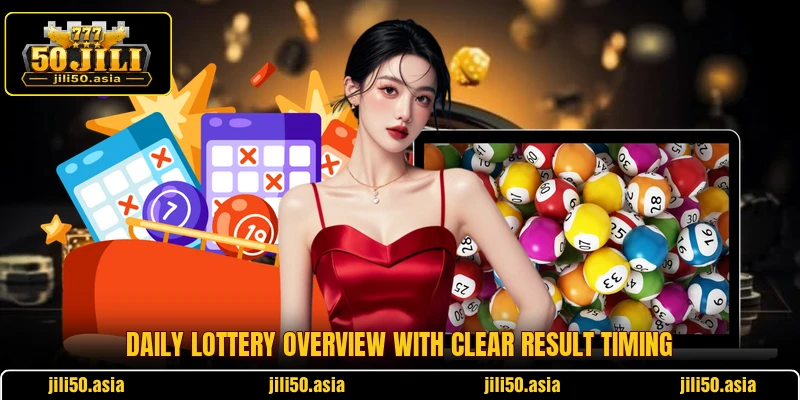 Daily lottery overview with clear result timing