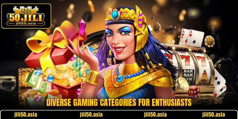 Diverse gaming categories for enthusiasts