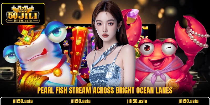 Pearl fish stream across bright ocean lanes