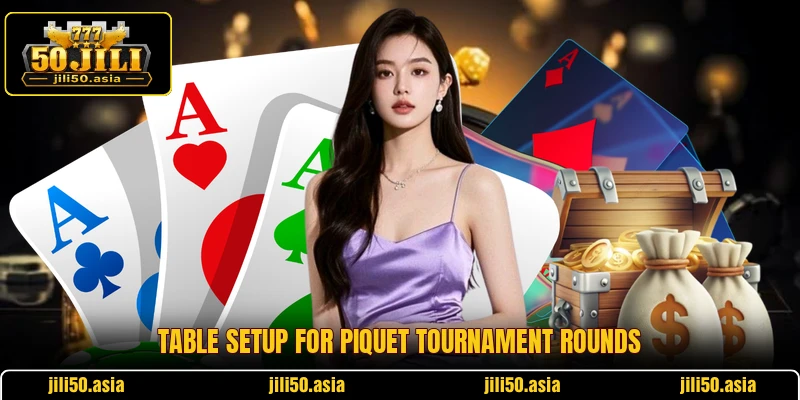 Table setup for Piquet Tournament rounds